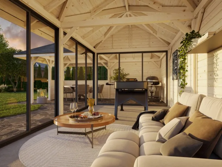 Palmako Pavillon Bianca Set221 Slide Transparent 876 cm x 588 cm FSC®