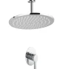 PaulGurkes Duscharmatur Regendusche Unterputz oval Einhandmischer Deckenarm Duschkopf