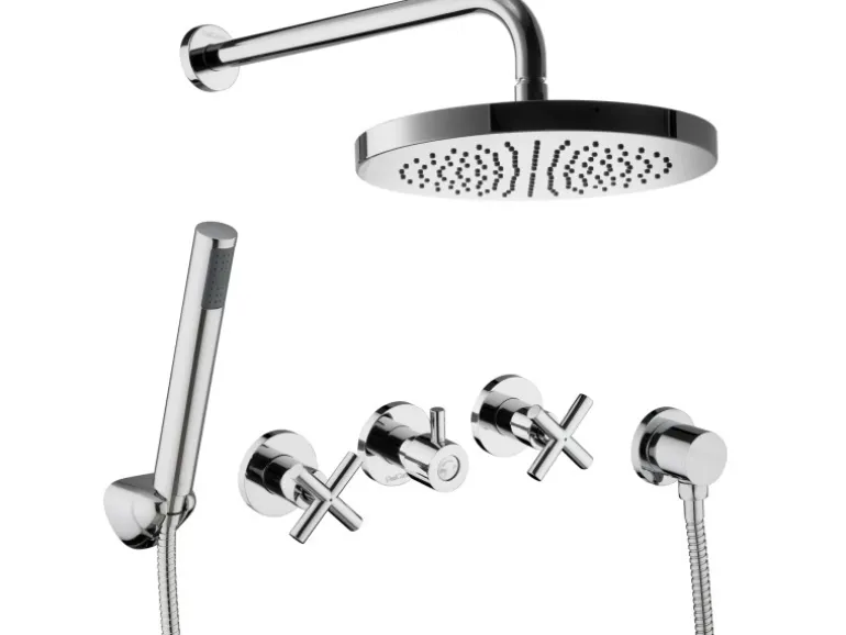 PaulGurkes Duschset Komplett Regendusche Kreuzgriff Unterputz Dusch Set