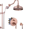 PaulGurkes Kupfer Duschsystem Antik Nostalgie Dusch-Set Unterputz Regendusche