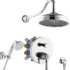 PaulGurkes Nostalgie Duschsystem Set Komplett Regendusche mit Grundkörper