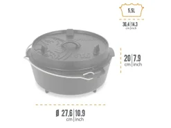 Petromax Dutch Oven FT6 Schwarz mit Standfüßen 5,5 l