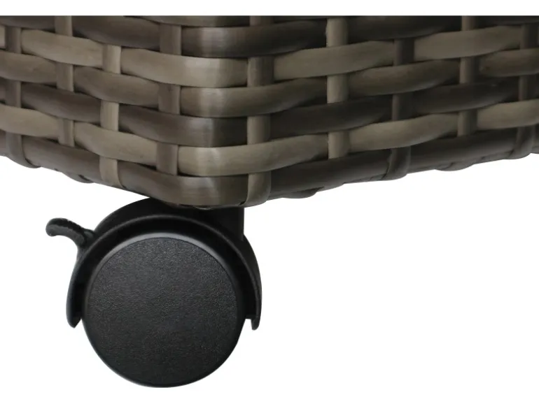Pflanzkasten mit Rollen Polyrattan Anthrazit-Grau 82 cm x 28 cm x 72 cm