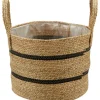 Pflanzkorb Ø 24 cm Natur-Schwarz Seegras