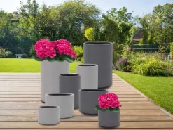 Pflanztopf Fiberstone Dunkelgrau 48 cm x Ø 33 cm
