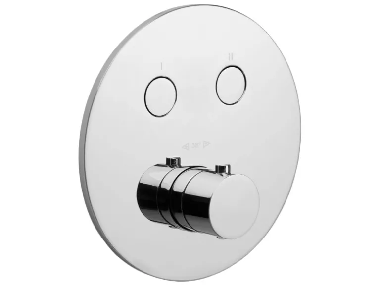 pianura Thermostat Unterputz für 2 Verbraucher Stella Smart Push in Chrom