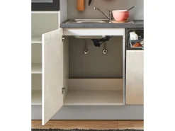 pino Küchenzeile 260 cm Beton Weißgrau Anschlag rechts 1 Geräteschrank