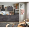 pino Küchenzeile 250 cm Beton Grafitgrau Anschlag rechts 1 Geräteschrank
