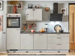 pino Küchenzeile 270 cm Beton Weißgrau Anschlag links 1 Geräteschrank
