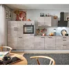 pino Küchenzeile 360 cm Beton Perlgrau Anschlag L 1 Geräte-, 1 Apothekerschrank