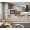 pino Küchenzeile 310 cm Beton Perlgrau Anschlag links 1 Geräte-. 1 Seitenschrank