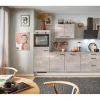 pino Küchenzeile 280 cm Beton Perlgrau Anschlag links 1 Geräteschrank