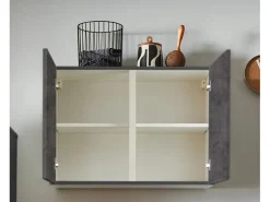 pino Küchenzeile 280 cm Beton Grafitgrau Anschlag rechts 1 Geräteschrank