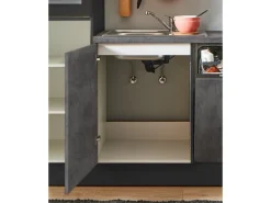 pino Küchenzeile 280 cm Beton Grafitgrau Anschlag rechts 1 Geräteschrank
