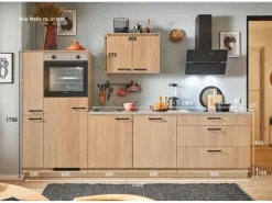 pino Küchenzeile 290 cm Eiche Aviva Anschlag links 1 Geräte-. 1 Seitenschrank