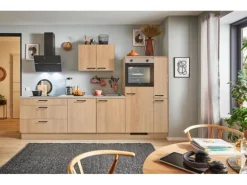 pino Küchenzeile 280 cm Eiche Aviva Anschlag rechts 1 Geräte-. 1 Seitenschrank