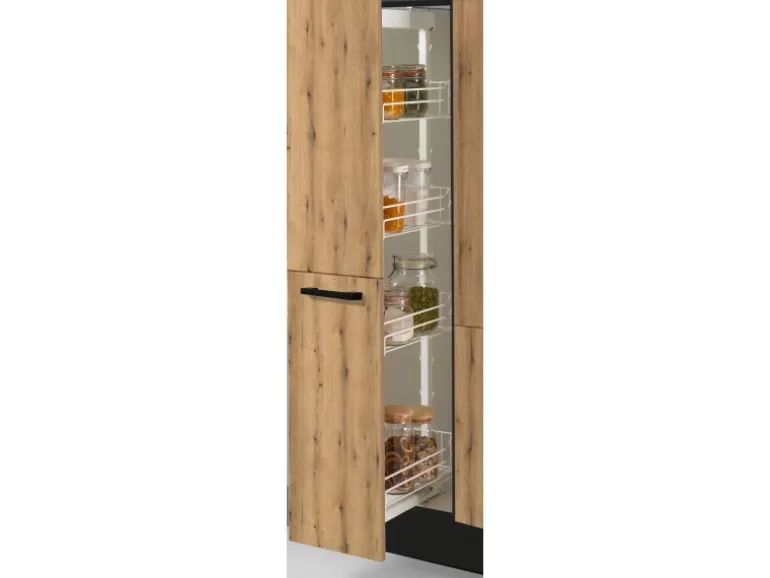 pino Küchenzeile 360 cm Evoke Eiche Anschlag links 1 Geräte-, 1 Apothekerschrank