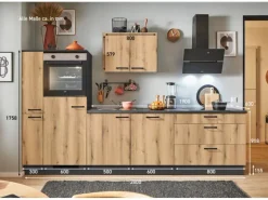 pino Küchenzeile 280 cm Evoke Eiche Anschlag links 1 Geräte-. 1 Seitenschrank