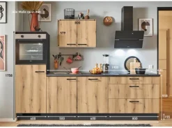 pino Küchenzeile 250 cm Evoke Eiche Anschlag links 1 Geräteschrank