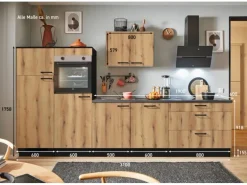 pino Küchenzeile 310 cm Evoke Eiche Anschlag links 2 Geräteschränke