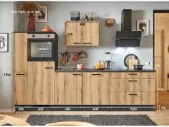 pino Küchenzeile 310 cm Evoke Eiche Anschlag links 1 Geräte-, 1 Apothekerschrank