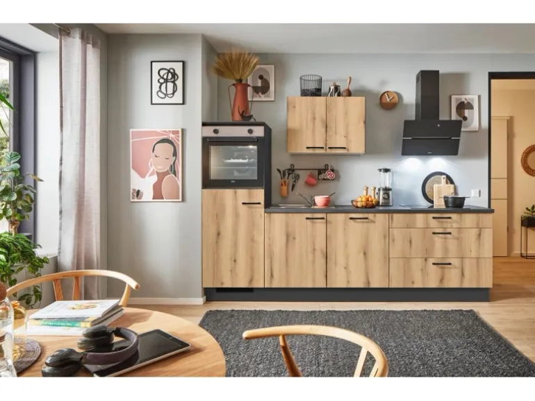 pino Küchenzeile 260 cm Evoke Eiche Anschlag links 1 Geräteschrank