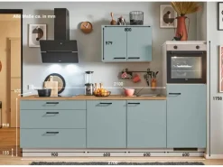 pino Küchenzeile 270 cm Fjordgrün Anschlag rechts 1 Geräteschrank