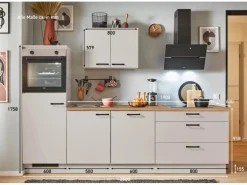 pino Küchenzeile 250 cm Kaschmirgrau Anschlag links 1 Geräteschrank