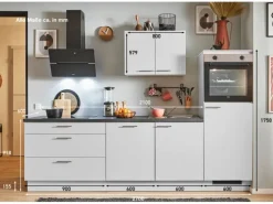pino Küchenzeile 270 cm Lichtgrau Anschlag rechts 1 Geräteschrank