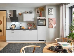pino Küchenzeile 280 cm Lichtgrau Anschlag rechts 1 Geräteschrank