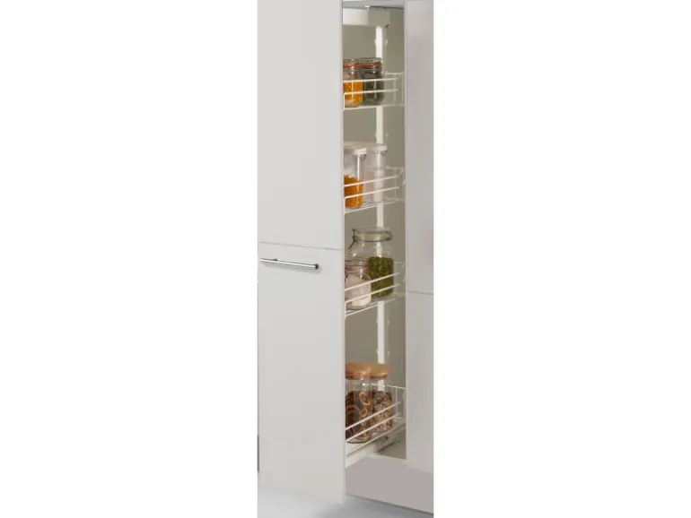 pino Küchenzeile 260 cm Lichtgrau Anschlag links 1 Geräteschrank