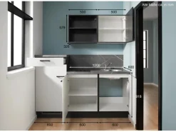 pino Küchenzeile 180 cm Lichtgrau Anschlag links 1 Geräteschrank