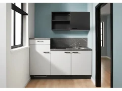 pino Küchenzeile 180 cm Lichtgrau Anschlag links 1 Geräteschrank