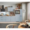 pino Küchenzeile 280 cm Pastellblau Anschlag rechts 1 Geräte-. 1 Seitenschrank