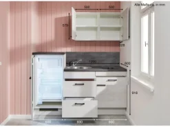 pino Küchenzeile 180 cm Pastellblau Anschlag links 1 Geräteschrank