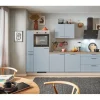 pino Küchenzeile 310 cm Pastellblau Anschlag links 1 Geräte-. 1 Seitenschrank