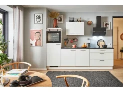 pino Küchenzeile 250 cm Weiß Anschlag links 1 Geräteschrank