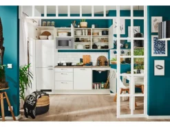 pino Küchenzeile 240 cm Weiß Anschlag links 1 Geräteschrank