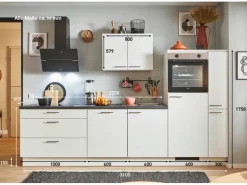 pino Küchenzeile 310 cm Weiß Anschlag rechts 1 Geräte-. 1 Seitenschrank