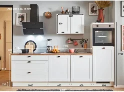 pino Küchenzeile 280 cm Weiß matt Anschlag rechts 1 Geräteschrank