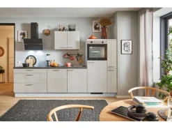 pino Küchenzeile 290cm Beton Weißgrau Anschlag rechts 1 Geräte-. 1 Seitenschrank