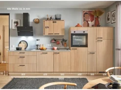 pino Küchenzeile 340cm Eiche Aviva Anschlag rechts 1 Geräte-, 1 Apothekerschrank