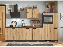 pino Küchenzeile 310cm Evoke Eiche Anschlag rechts 1 Geräte-, 1 Apothekerschrank
