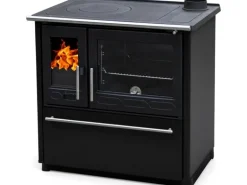Plamen Küchenofen Holzherd 850 Glas Schwarz Rechte Version und 8 kW