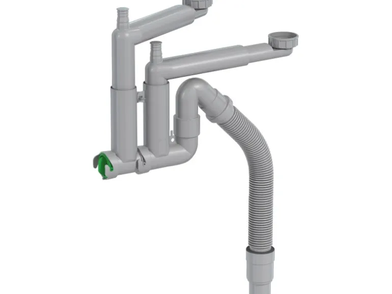 Prevex Smartloc Küchenablauf 2 Becken Ø 40 mm / 50 mm Grau