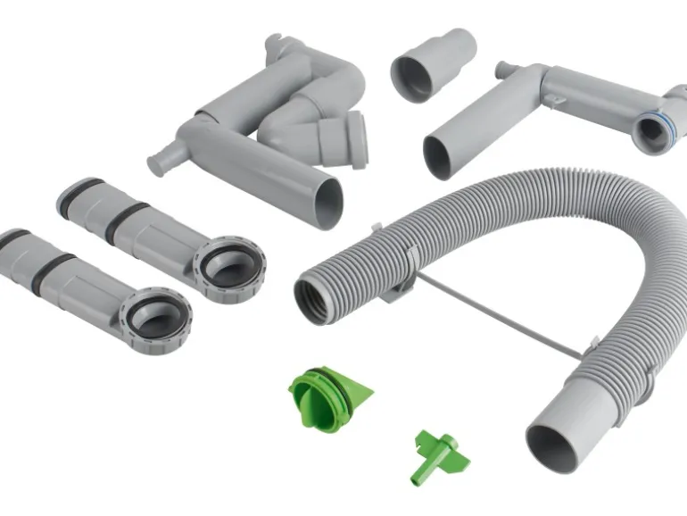 Prevex Smartloc Küchenablauf 2 Becken Ø 40 mm / 50 mm Grau