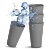 ProHome Becher Kunststoff Grau 0,4 Liter 4er Pack
