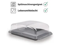 ProHome Butterdose Mit Transparentem Deckel Anthrazit