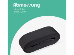 ProHome Gummiband 2,5 m x 3,0 cm Schwarz