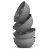 ProHome Kunststoff Schüssel BPA Frei 255 x 10 cm Grau 4er Pack